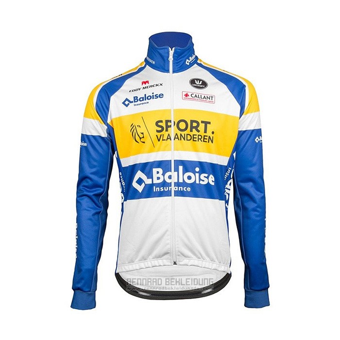 2018 Fahrradbekleidung Sport Vlaanderen-baloise Blau Wei Gelb Trikot Langarm und Tragerhose